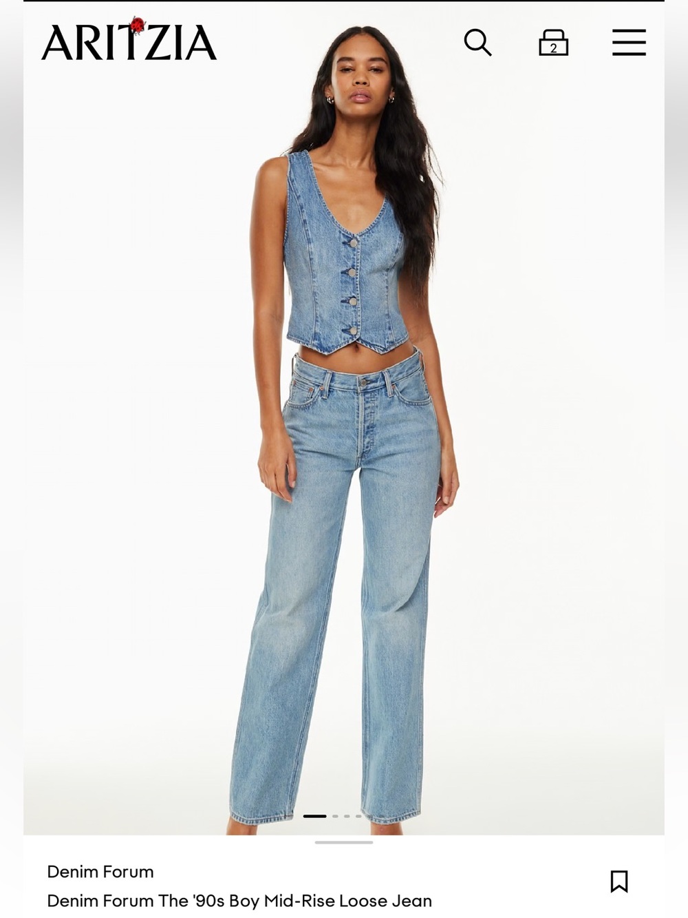 Denim Forum 90s Boy Mid-rise Loose / Light Blue Straight Leg Jeans Sz 29 - Picture 2 of 7